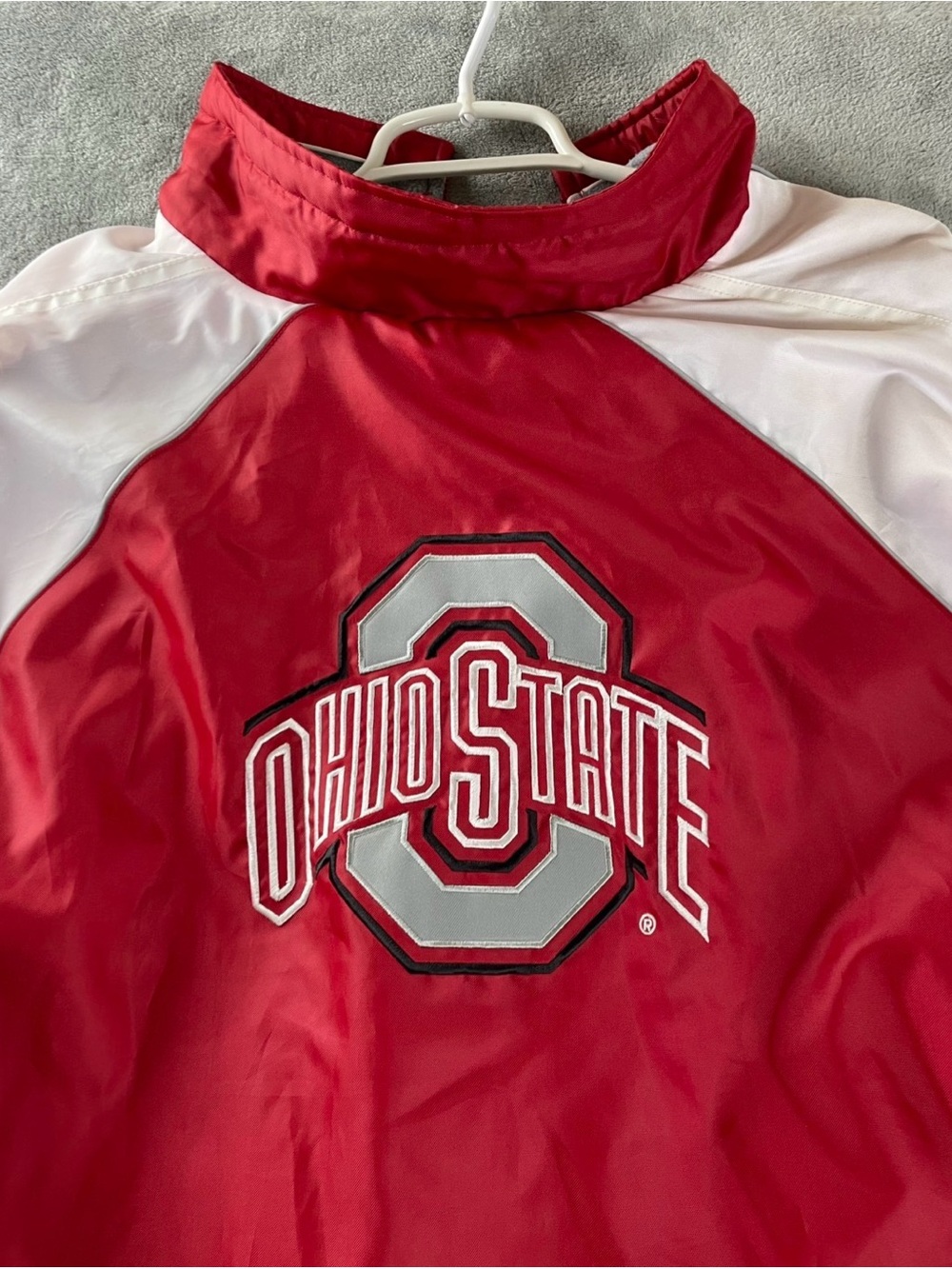 Ohio State Buckeyes Mens 2XL Reversible Jacket Coat Full Zip Football Red Gray